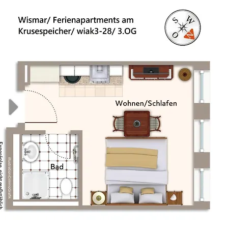 Ferienapartments Am Krusespeicher Ferienapartments Am Krusespeicher 3-28 Lejlighed Wißmar
